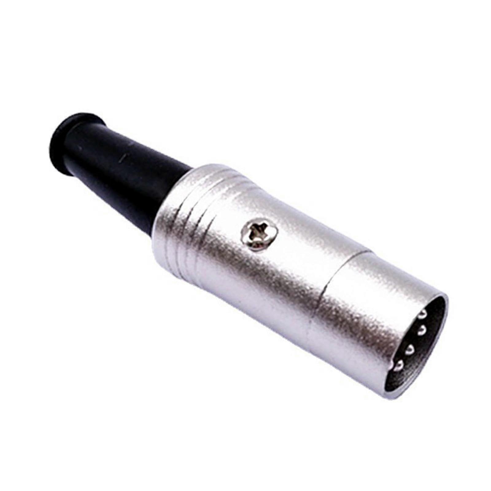 DIN 5 Pin Male MIDI Connector Easy Install Male Socket Solder Type for Amplifier Audio Equipment