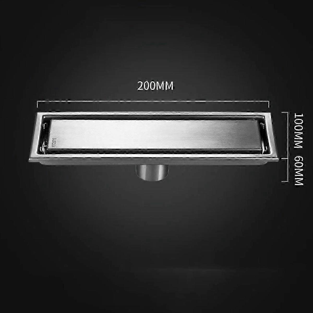 Stainless Steel Shower Drain, 304, 10x20 cm, Rectangular-Good