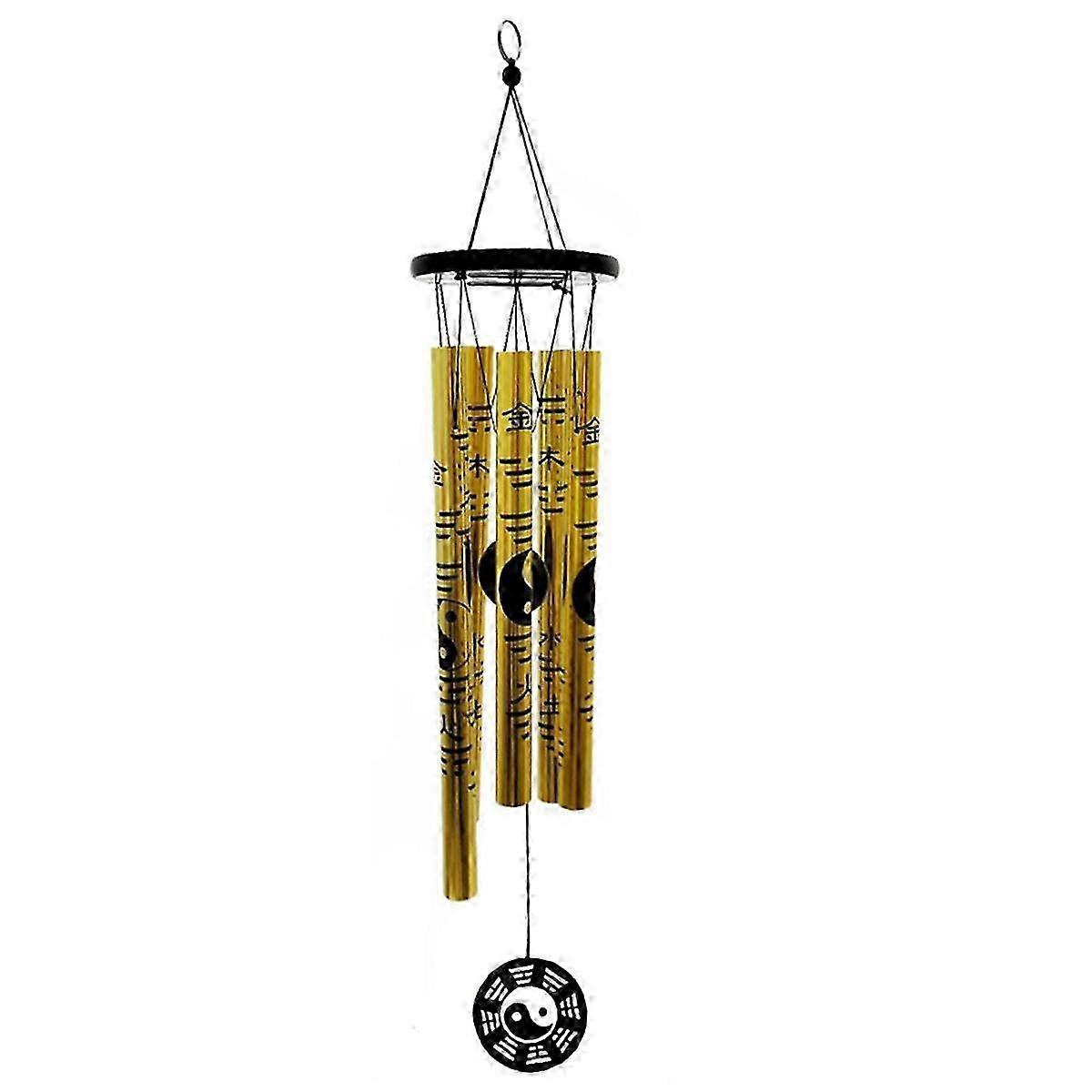 Retro Metal Wind Chime Pendant with Lucky Bagua Design - Ideal for Garden Decor
