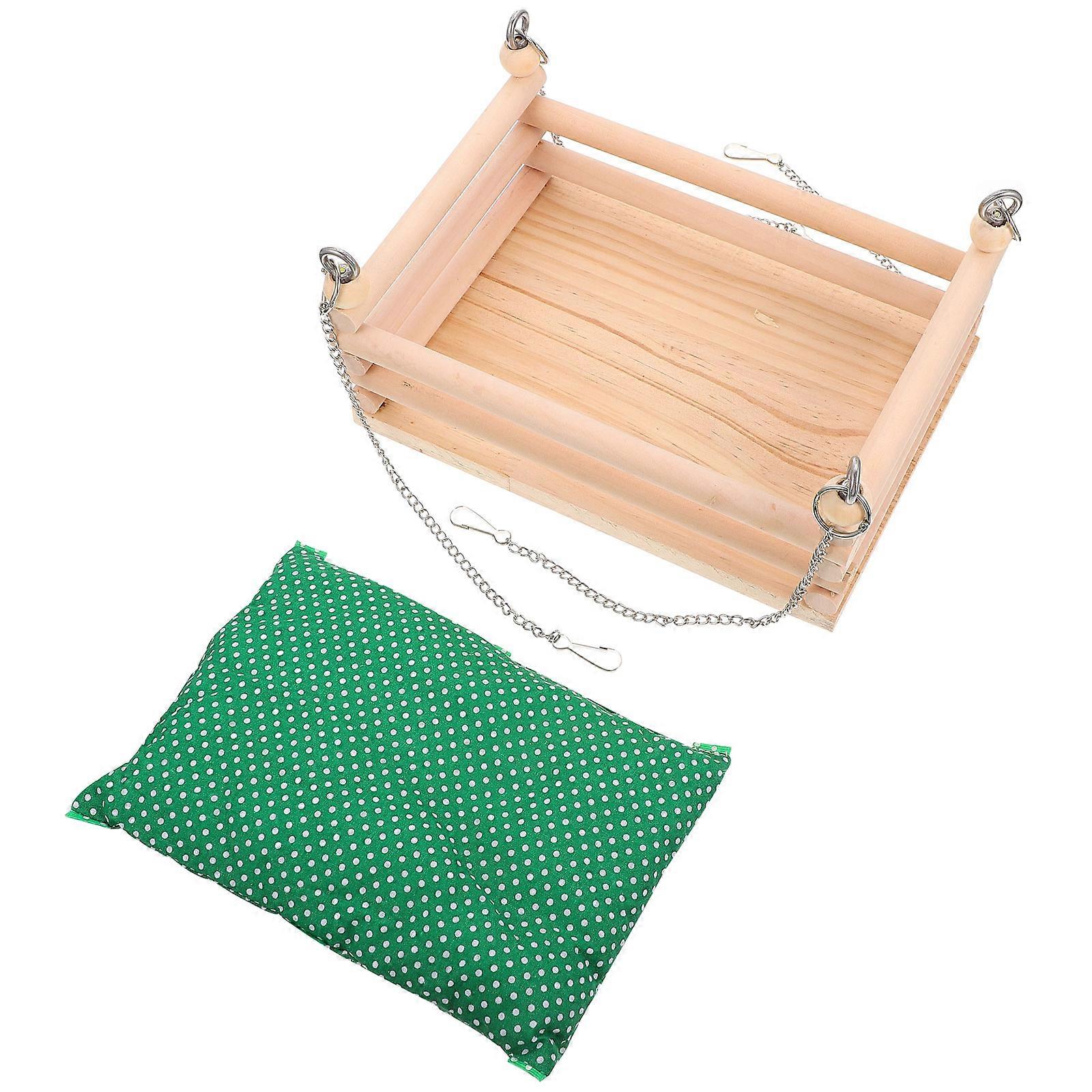 Hamster Hammock Wooden Pet Sleeping Bed for Hamster Indoor Use Function 1Set