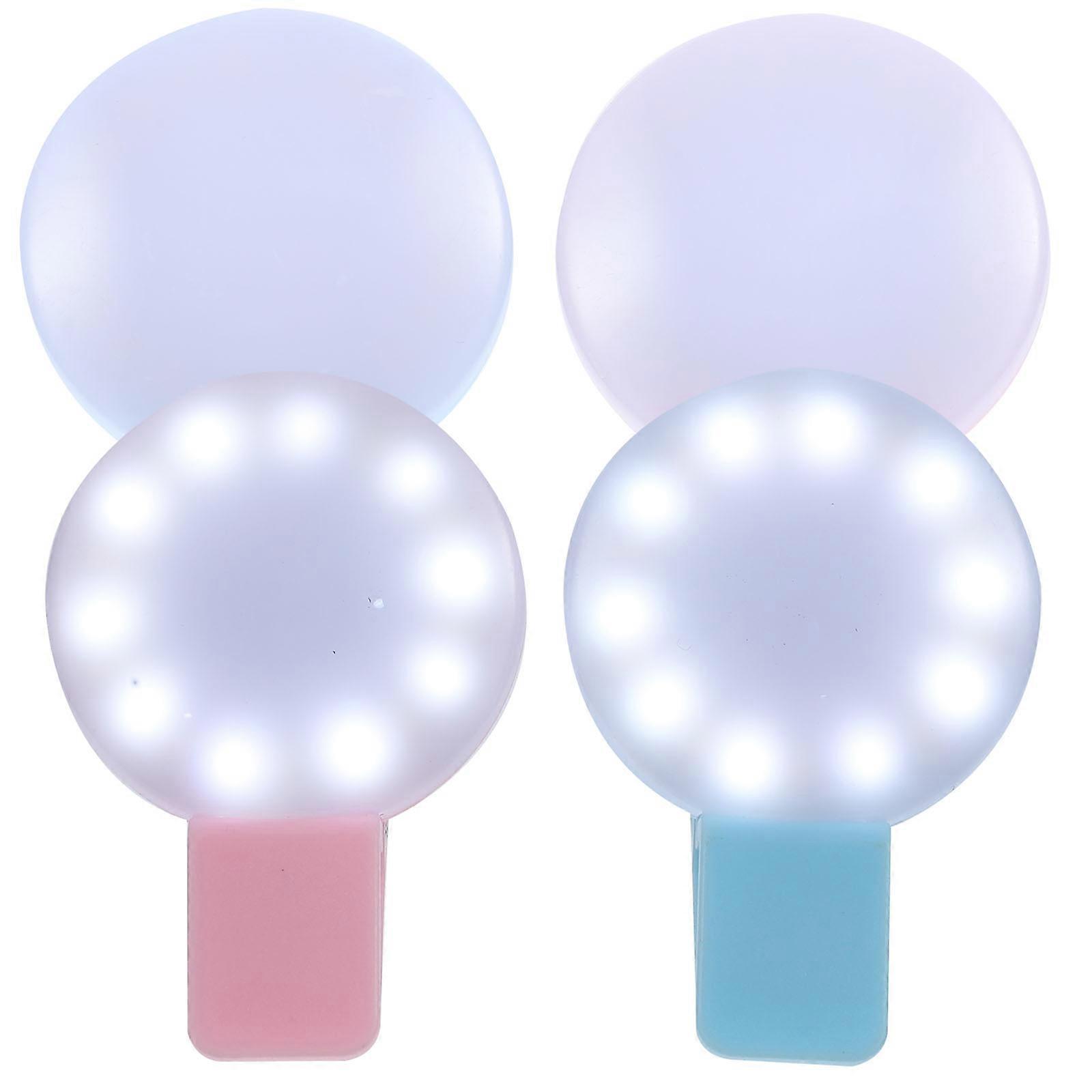 Mini Selfie Ring Light Clip on Nurse Light for Bags Plastic Assorted Color Supplementary Lighting 4Pcs