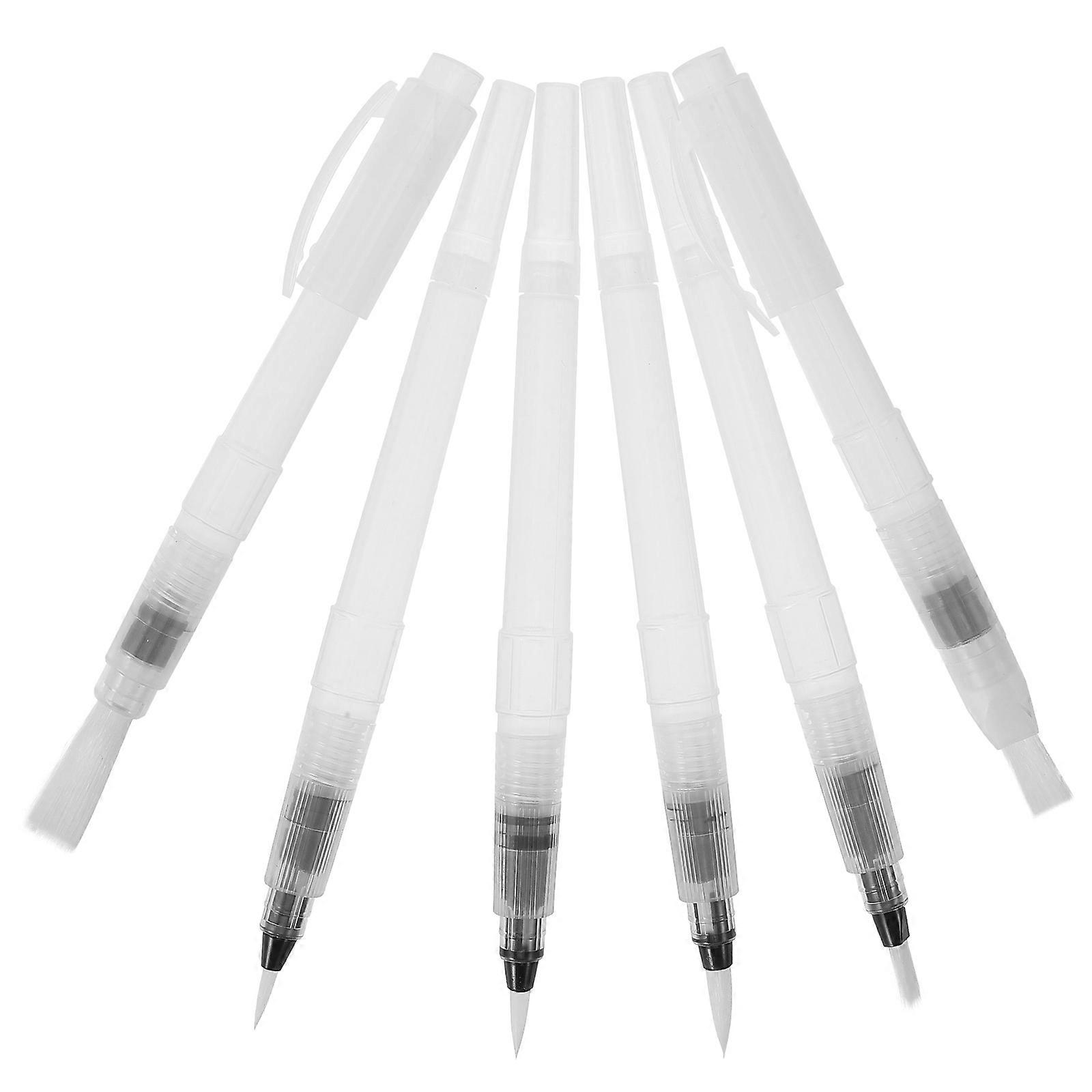 6pcs Refillable Water Brush Pens Set for Beginners – Soft Tip Watercolor Painting with Versatile Tips for Color Blending and Shading – Art & Craft