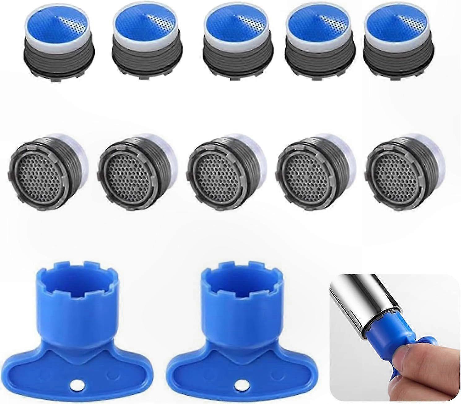 10-Pack M18.5 Water-Saving Aerator with Wrench, Plastic Kitchen Faucet Aerator for Enhanced Flow Control