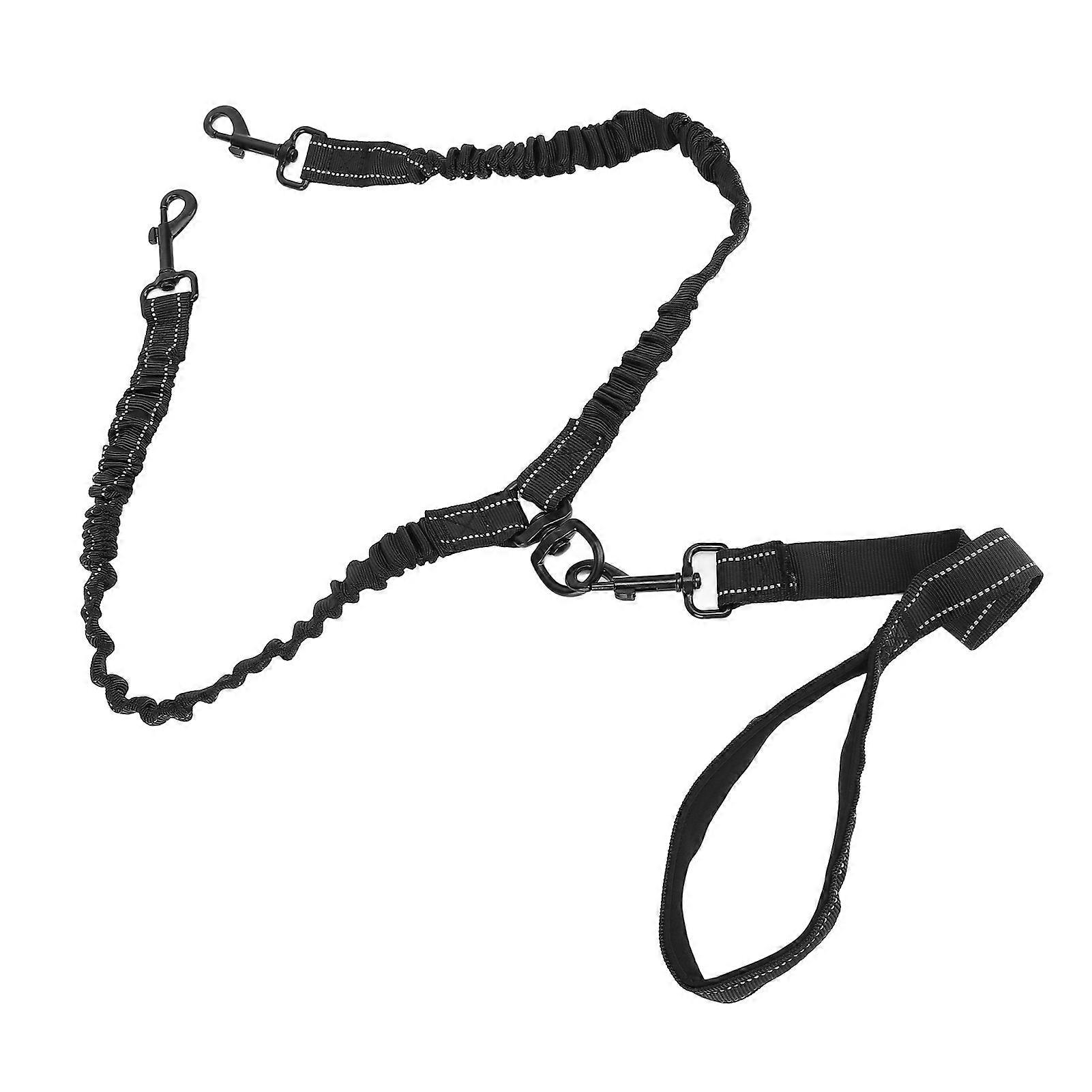 Double Dog Leash Reflective Shock Absorbing Bungee Nylon Large