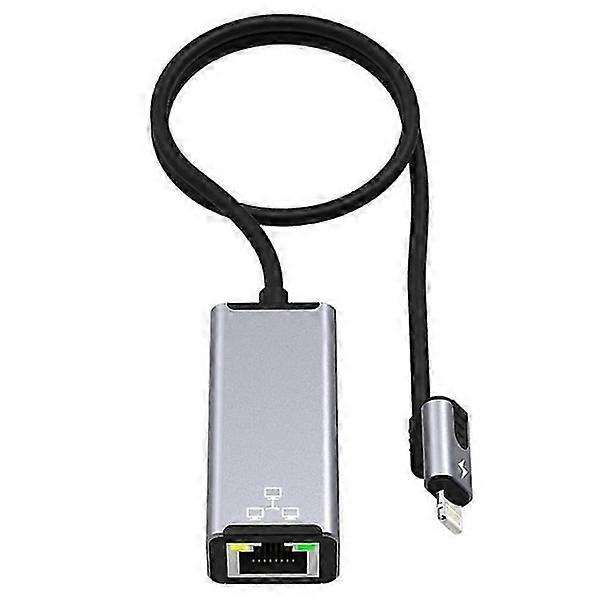 10/100 Mbps Lightning to RJ45 Ethernet Network Adapter LAN Converter Cable PD 20W Charging Cord Compatible with iPhone/iPad