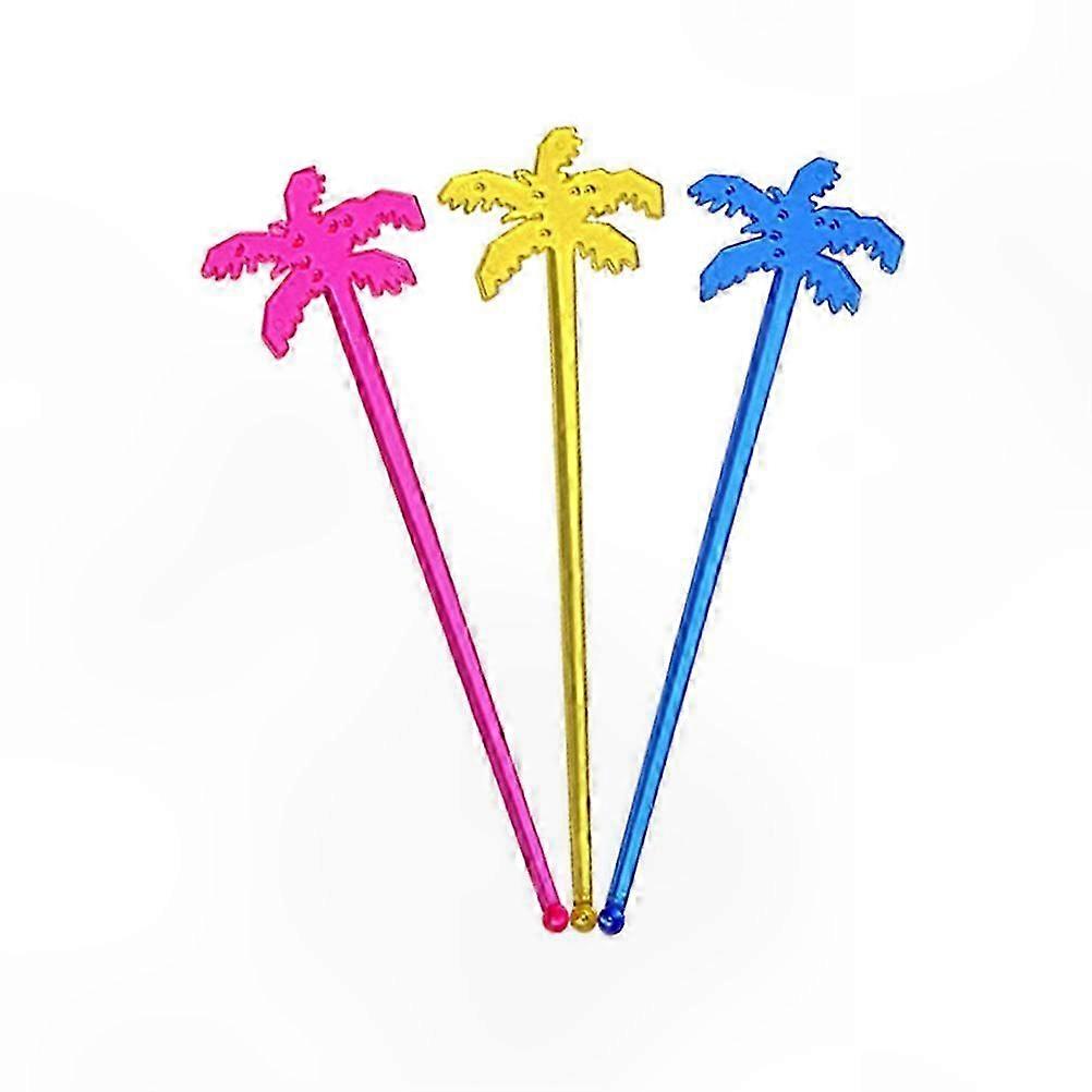 50 Mixed Plastic Stir Sticks for Coffee, Beverage, and Drink Mixing