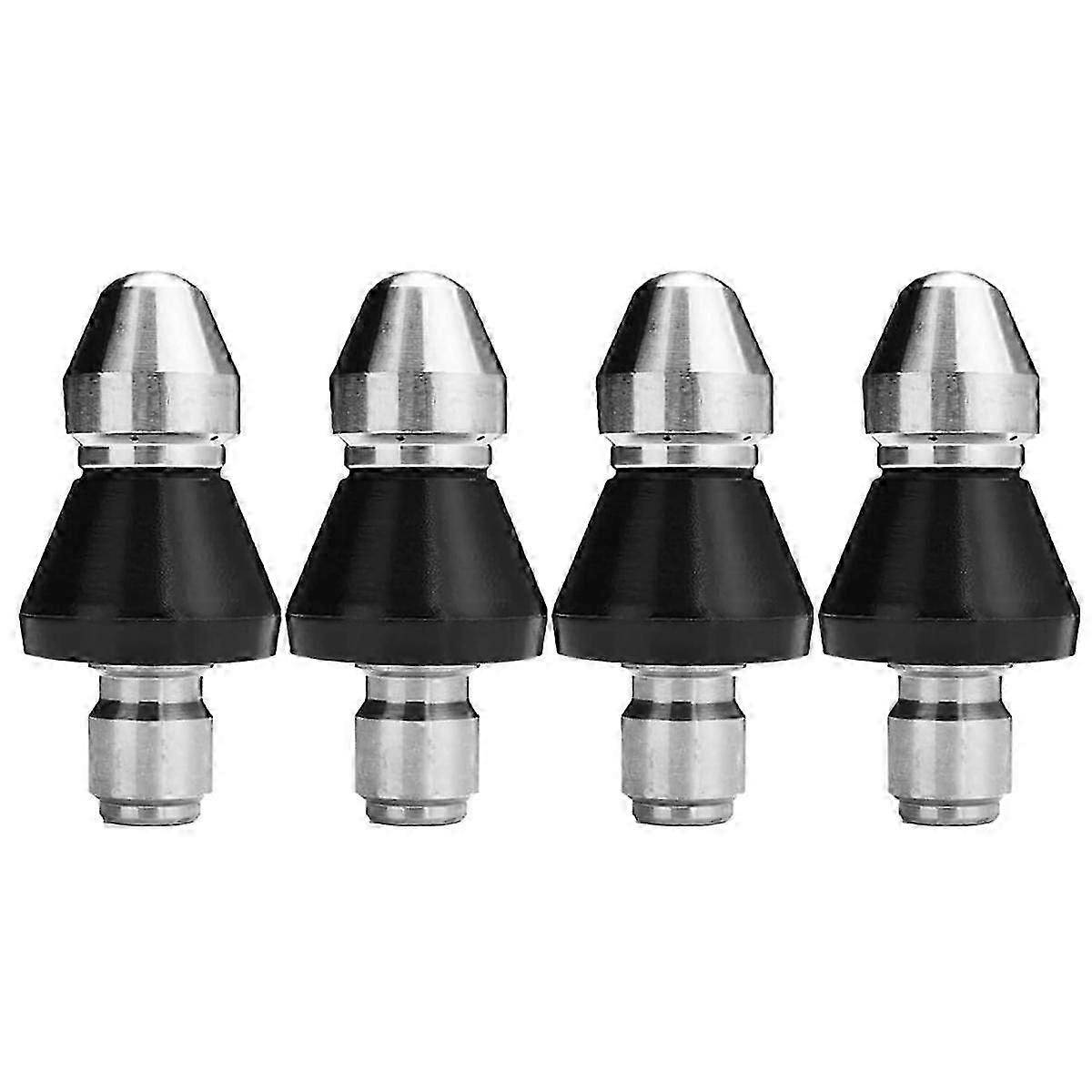 4PCS Sewer Cleaning Tool High Pressure Nozzle Pipe Unclogger Nozzle Sewer Jetter Nozzle 1/4 Inch Quickly Connector,A