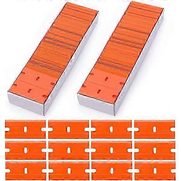 200 Pcs Scrapers Razor Blade Set Double Edged Plastic Blades Cs fast