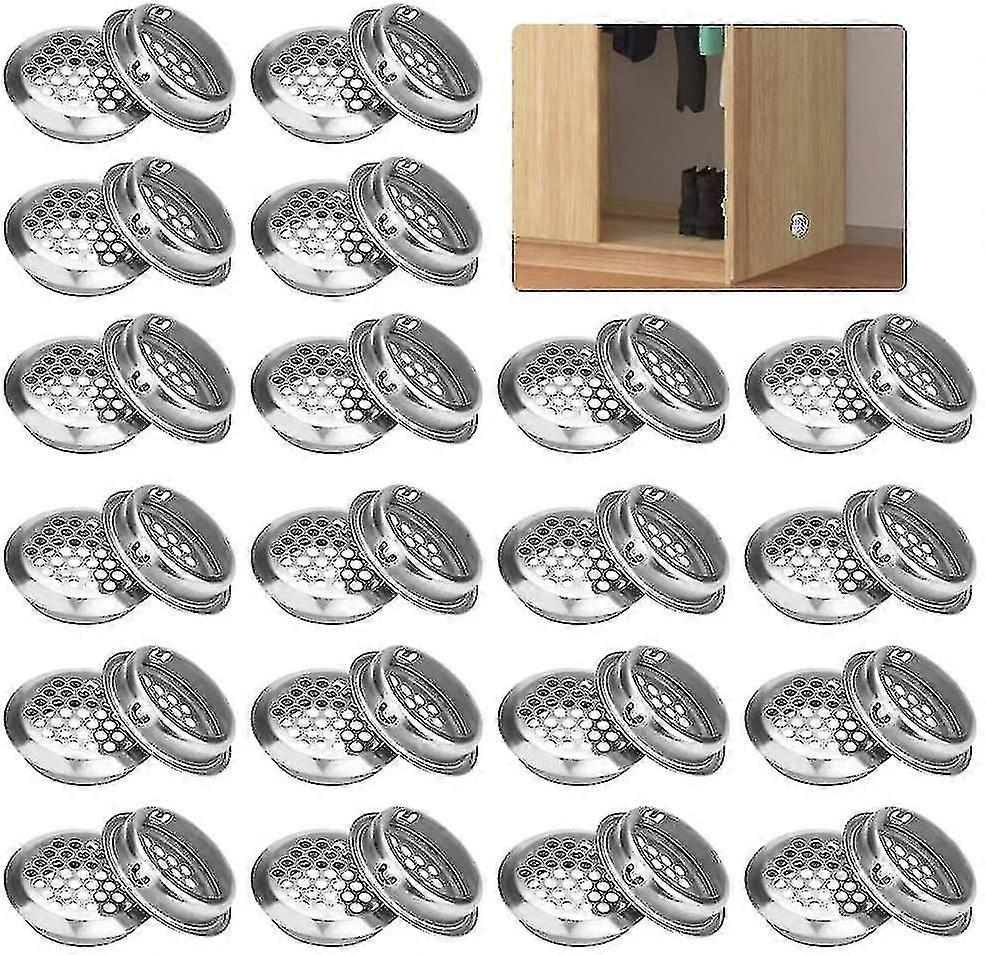 30 Pcs Stainless Steel Round Air Vent Louvers