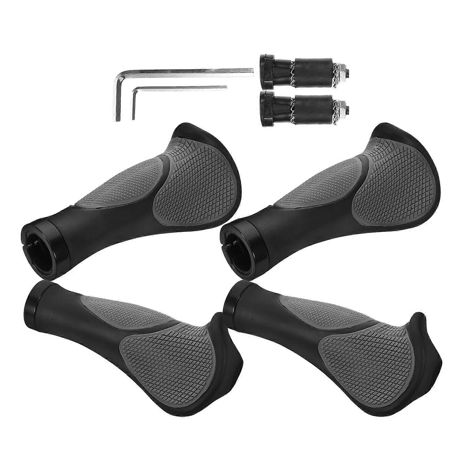Handlebar Grip Dual Locking Non Slip 4Pcs Rubber For Rough Terrains And Frequent Riders