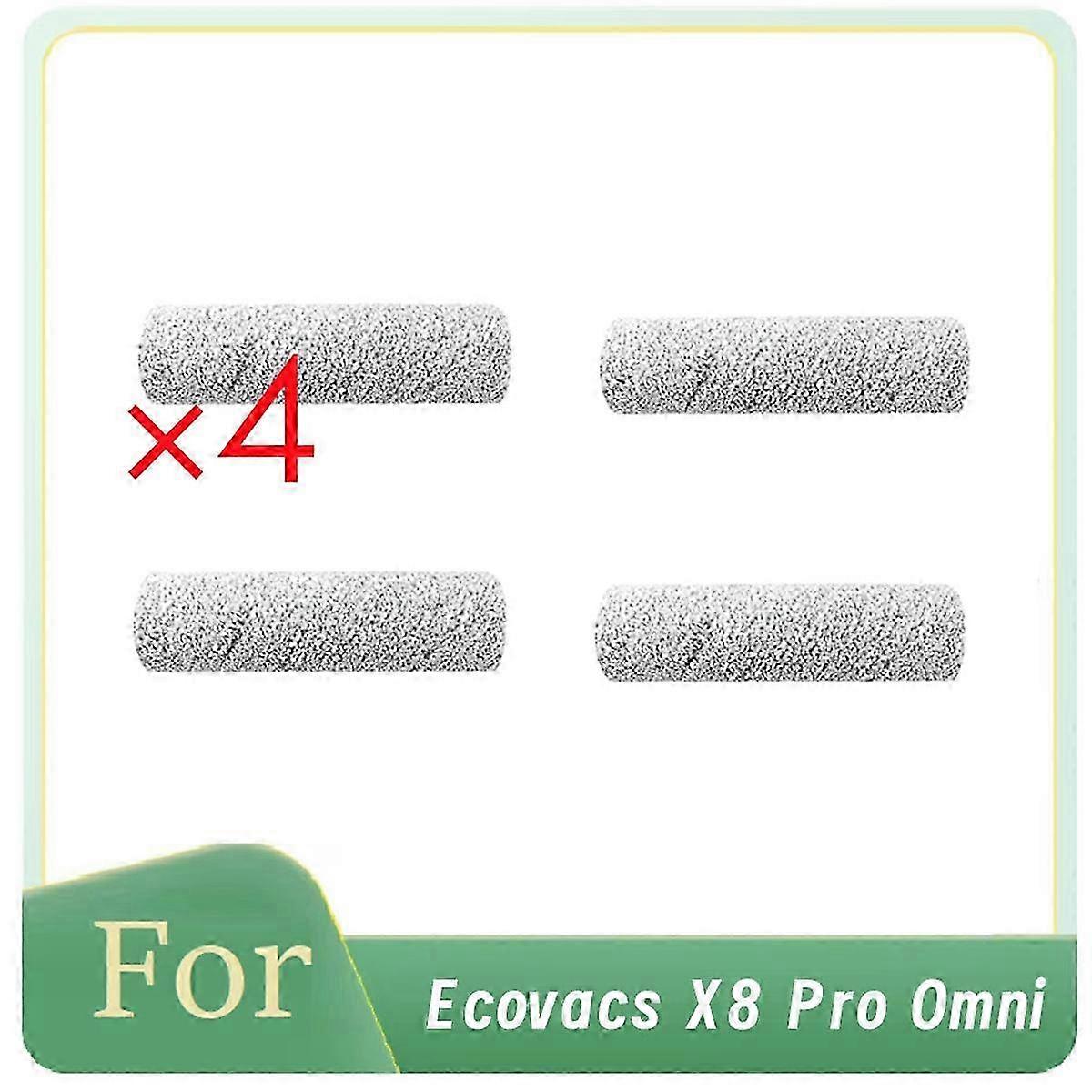 4 Pcs Roller Rag for Ecovacs X8 Pro Omni Sweeper Accessories Enhanced