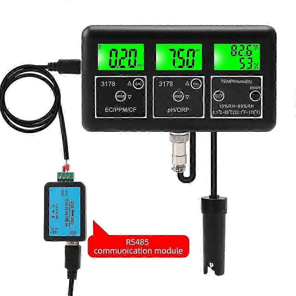 2025 7 in 1 PH Meter for Water Digital Water Quality Tester EC/TDS/PH/CF/ORP/Temperature/Humidity Meter with RS485 Communication Module and Removable