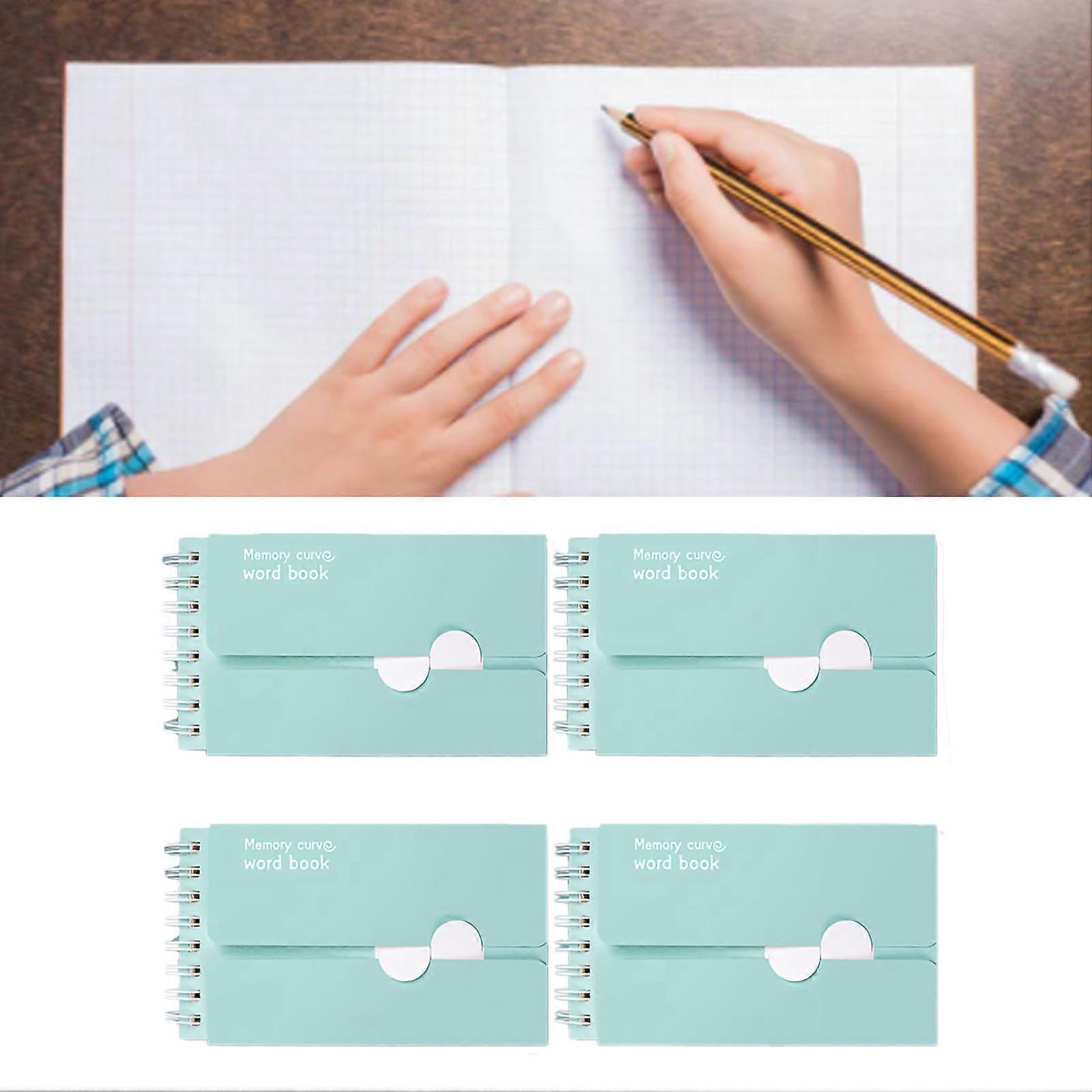 4 Pcs Small Portable Foldable Spiral Bound English Pocket Notebooks