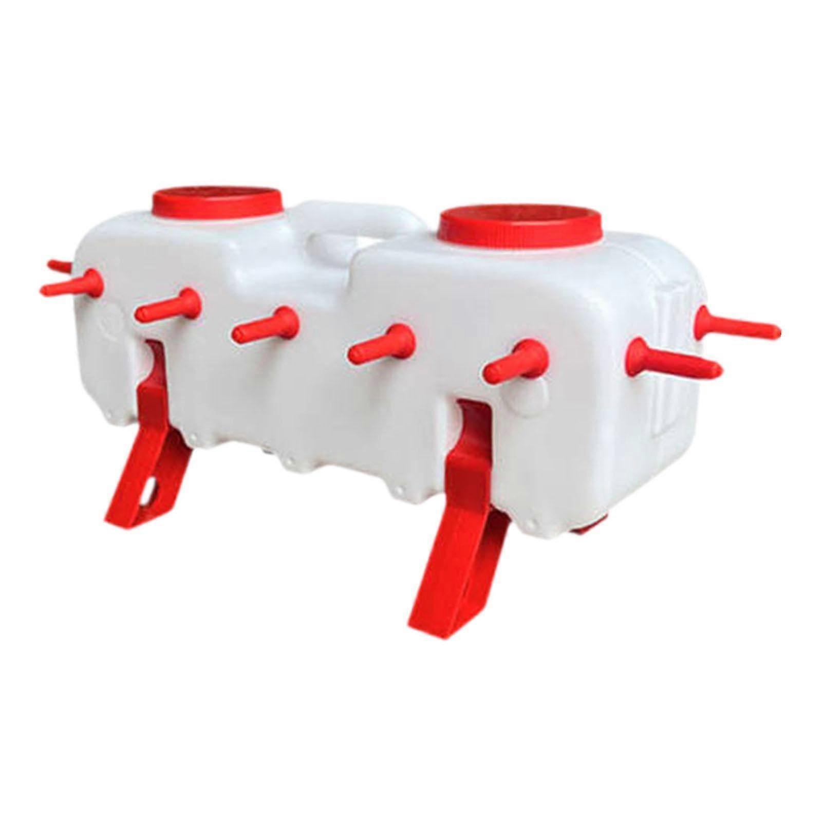 Lambs Piglet Lactation Bucket With 14 Nipple Tube 10 L Capacity Swine Nursing Accessory 18.1x9.4x5.9 Inch