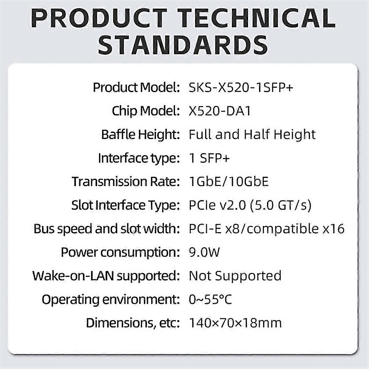 For 10g Sfp Network Card For Host Controller