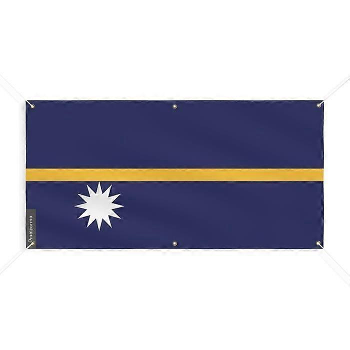 Nauru Flag Banner - PIXELFORMA - 60x120cm - Durable Polyester - 6 Reinforced Eyelets