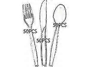 150 Pcs Disposable Clear Plastic Cutlery Disposable Utensils Heavyweight
