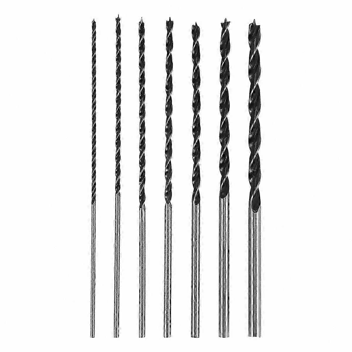 Extra Long 7-Piece Wood Drill Bit Set 12 Inch Spiral Bits for DIY Woodworking Projects