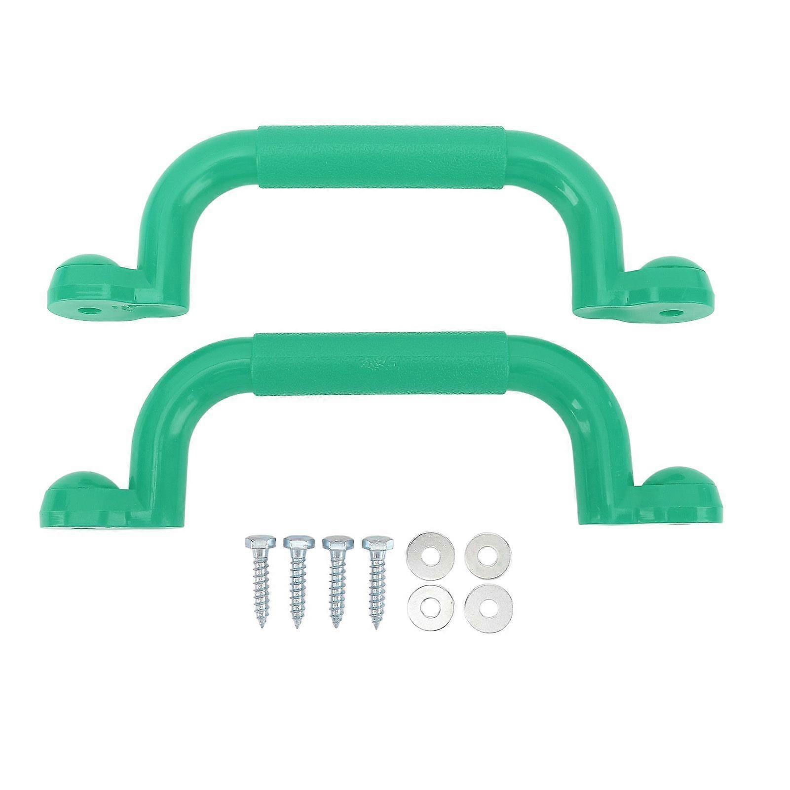 1 Pair Playground Handles Professional Versatile Slip Resistance Sturdy Large Safety Hand Grips for Playset Climbing Frame Play House Green