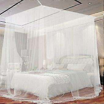 Bed Mosquito Net, Large Square Mosquito Net for Extra Large Bed, Indoor and Outdoor Canopy Mosquito Net for Single and Double Beds - White (190 x 210