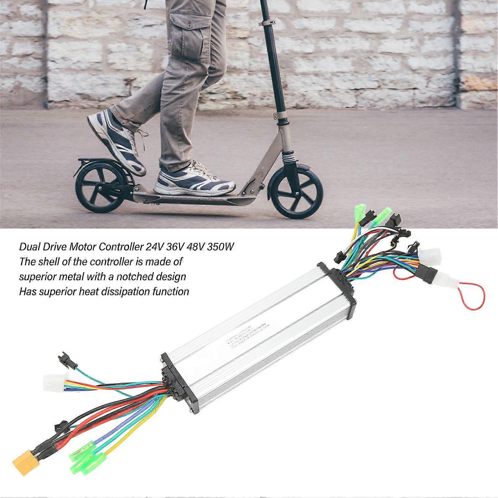24V 36V 48V 350W Dual Drive Motor Controller Aluminum PCB Plastic Steady Speed Electric Bike Controller