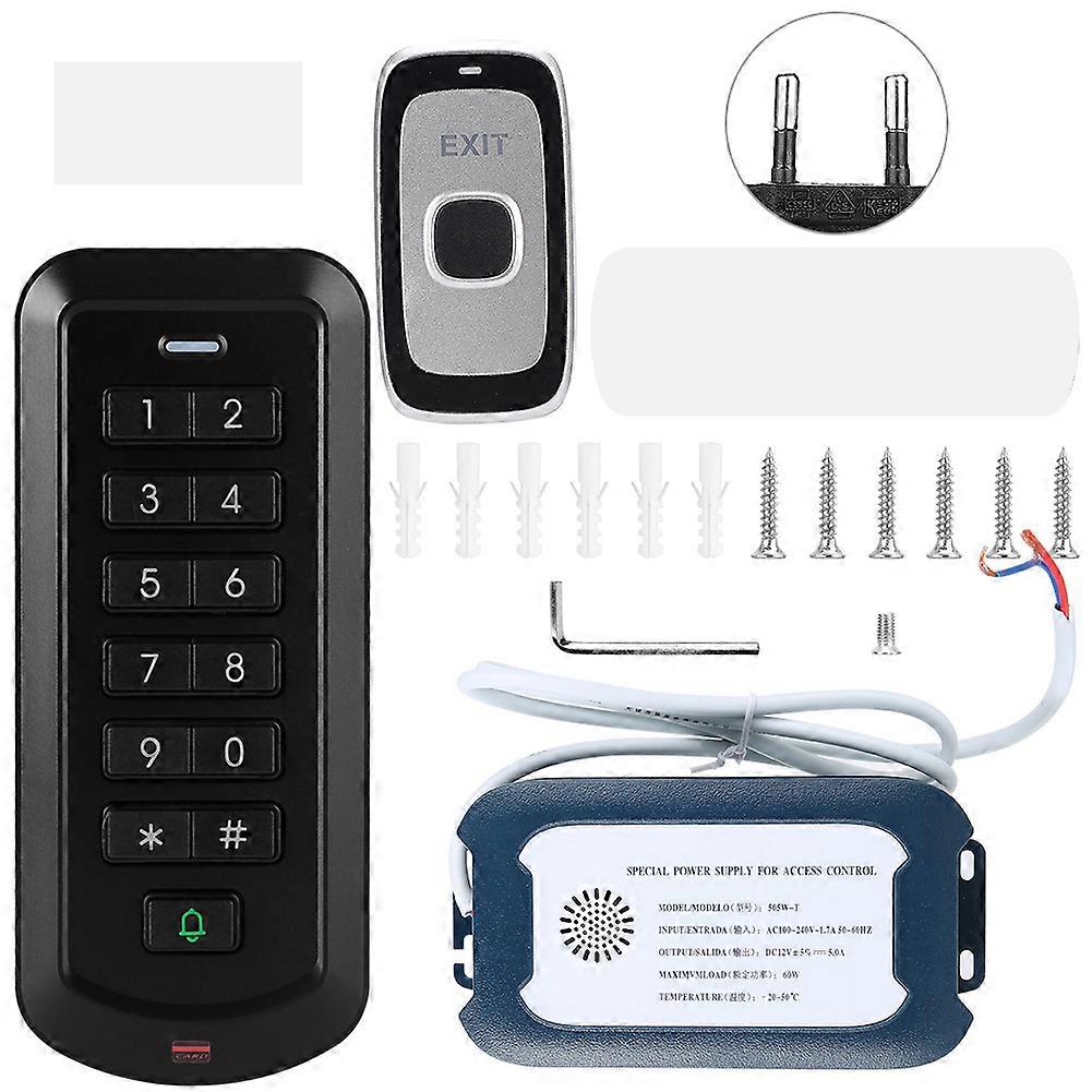 2.4G Wireless Access Control System RFID Reader Password Keypad Door Lock Exit Button Kit (EU)
