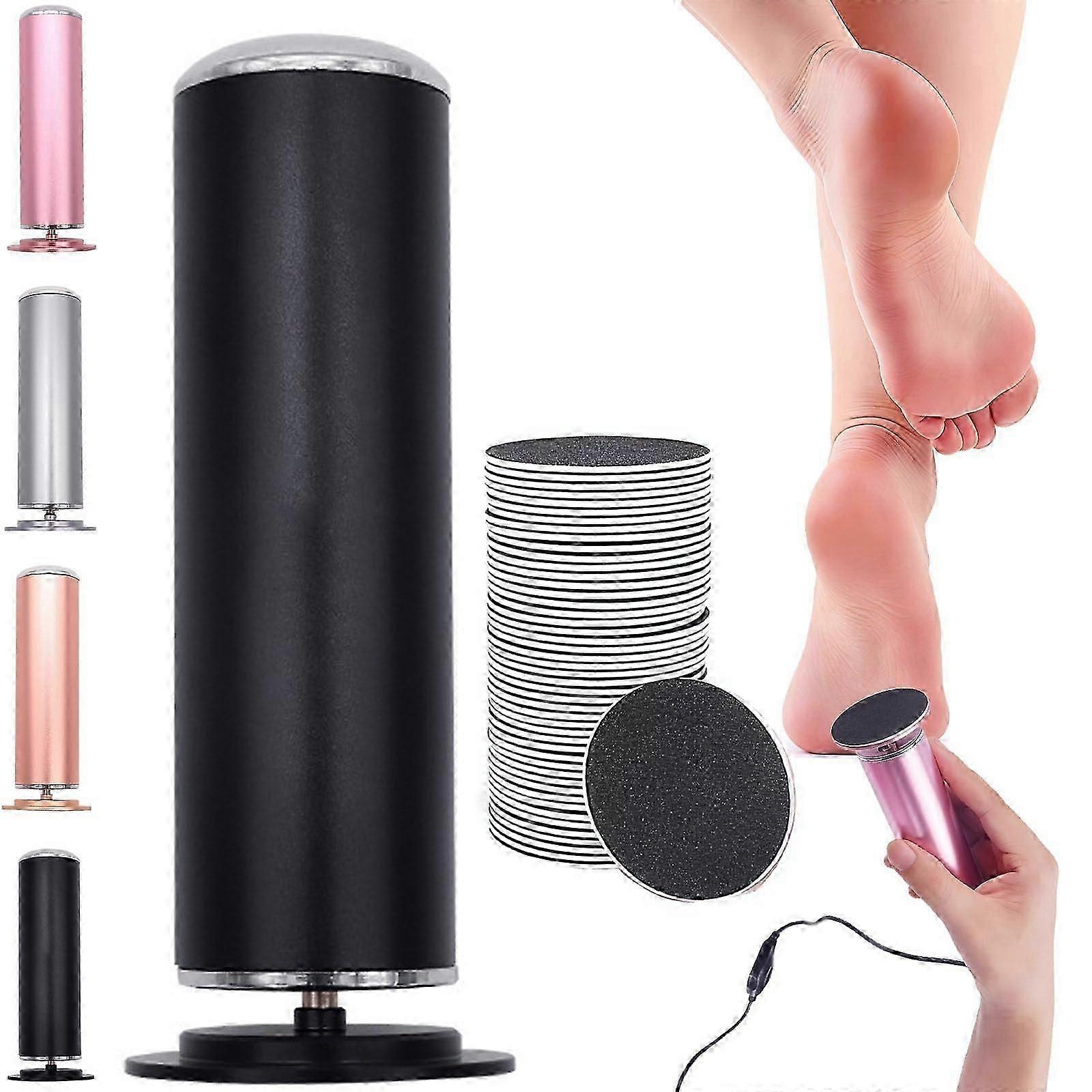 Myeluna Footglow Callus Remover، مزيل الكالس Eluna الخاص بي، للبشرة المتشققة الميتة مع 60 وسادة طحن بديلة (أسود)