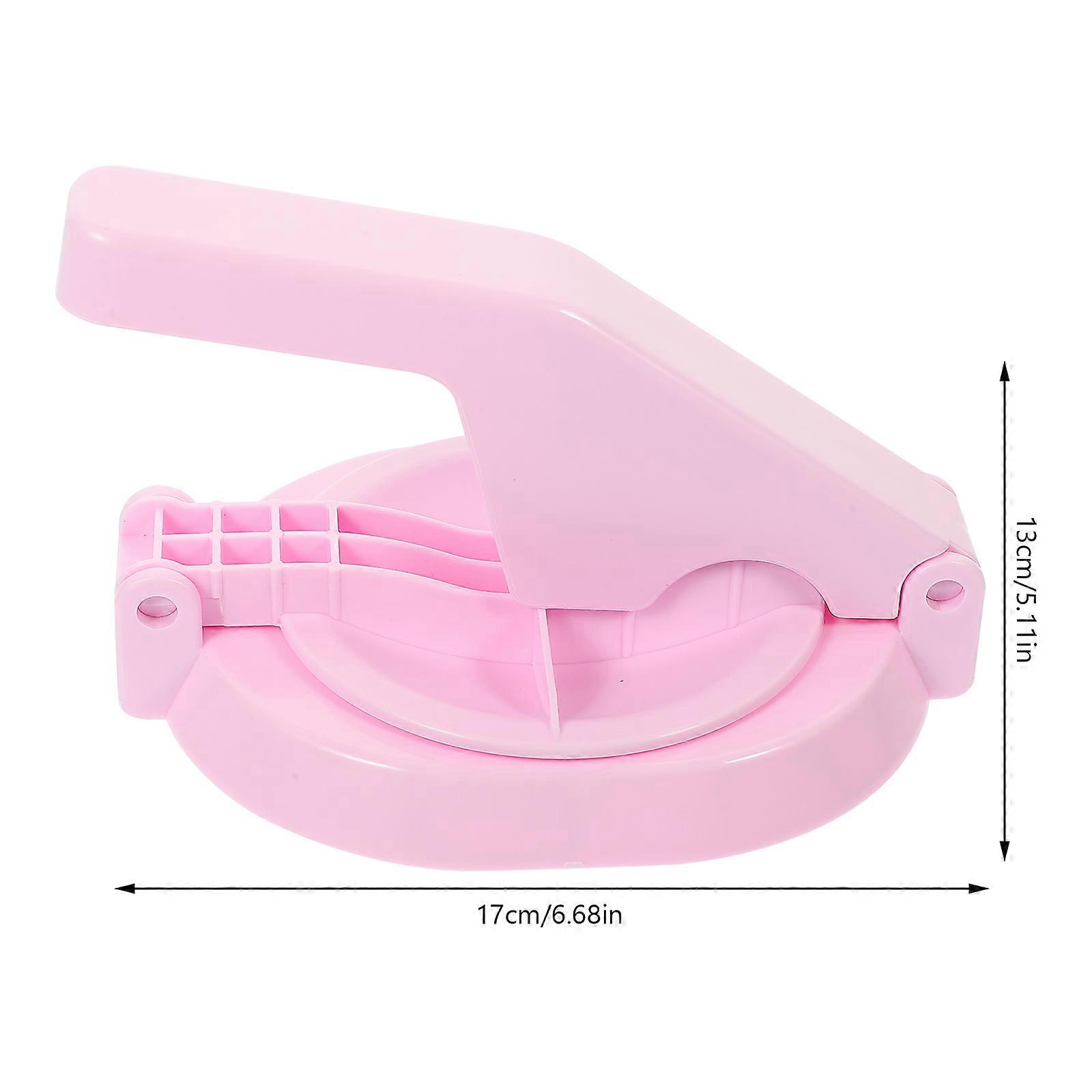 Reusable Dumpling Pressing Tool Manual Dough Presser Household Home Use Pink Pp Material 1Pcs
