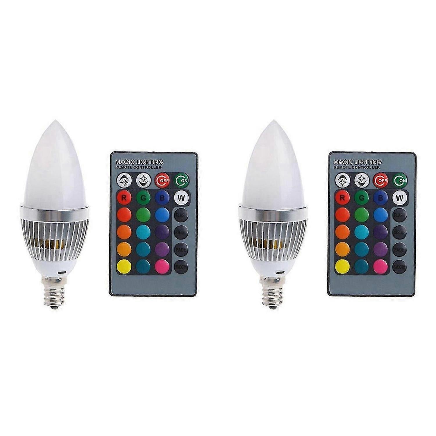 3W Smart E14 Colorful Change Color Bulb with Button Milky Lampshade