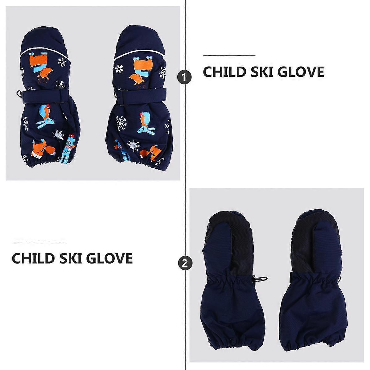 Waterproof Gloves for Kids Ski Gloves for Keep Warm 1Pair Dark Blue