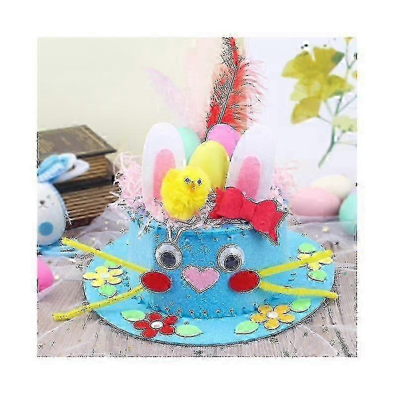 Children Diy Easter Non Woven Fabric Hat Kit Bunny Egg Material Kit Handmade Crafts For Kid Holiday Cartoon Cap-