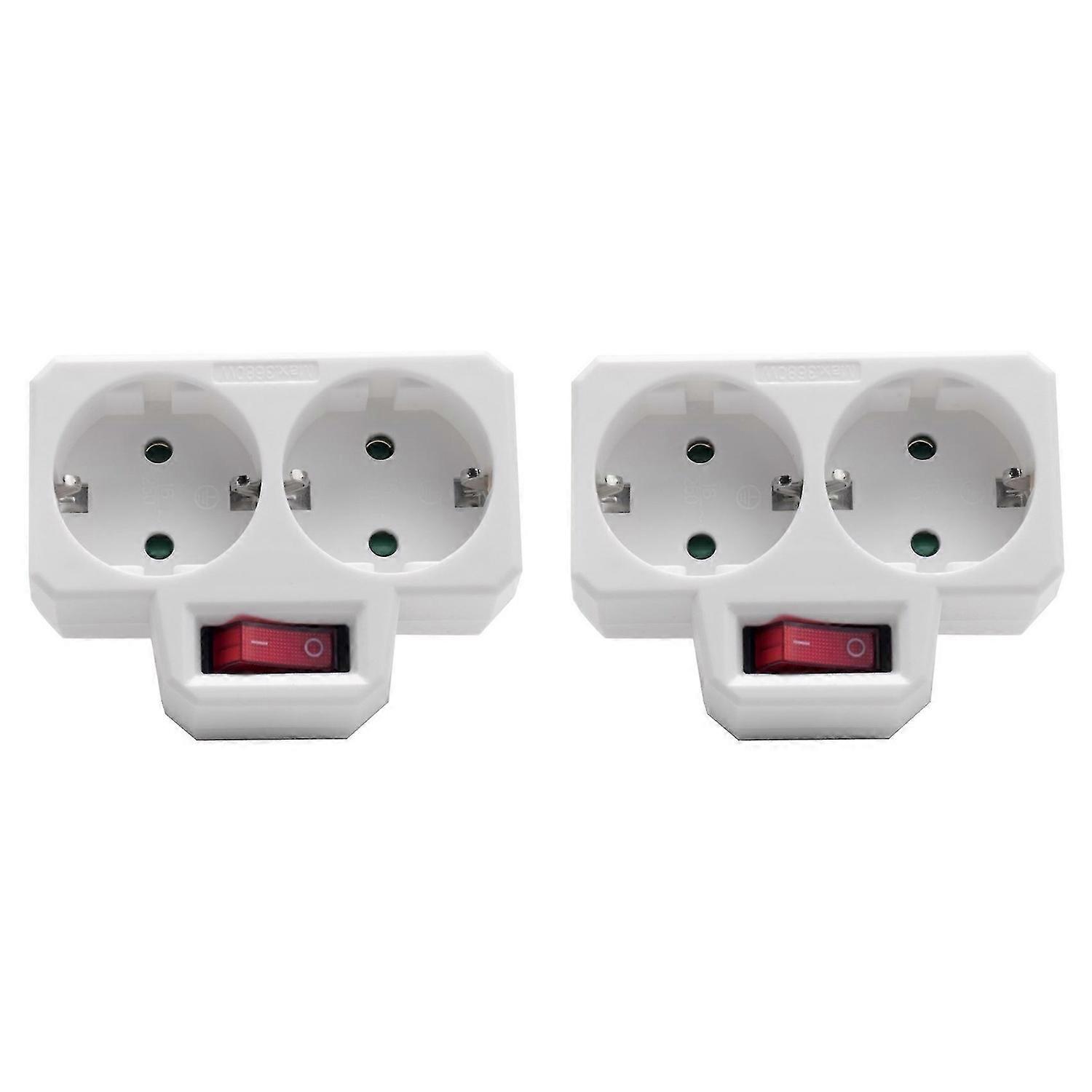 Socket Adapter, Double Plug for Socket, Double Socket with Switch 3800W for Office, Home or Travel,