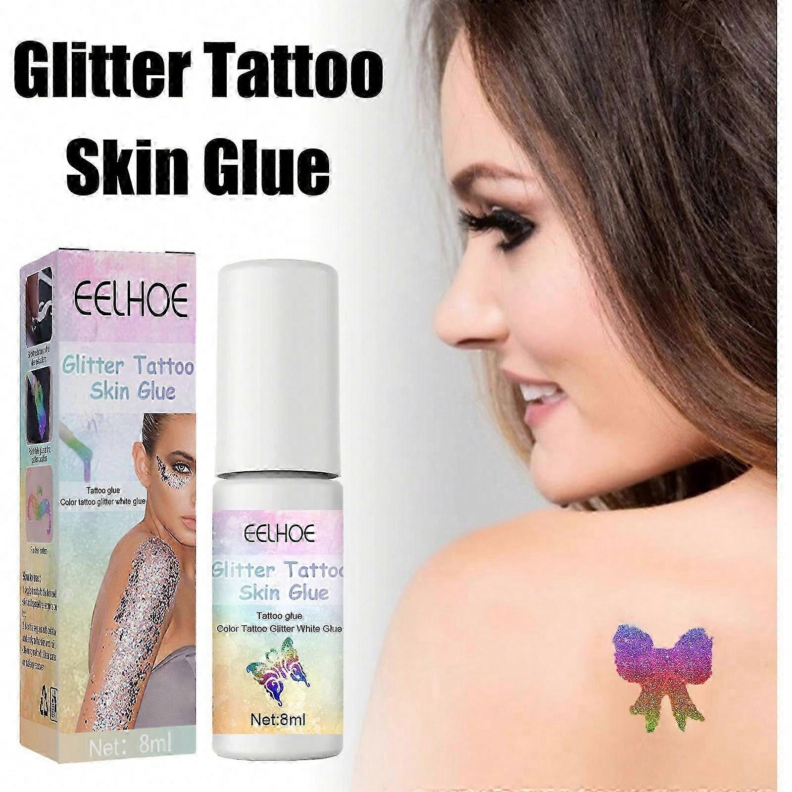 Ml Glue For Glitter Tattoos Glitter Glue Brush Bottle, Water Soluble Glitter Adhesive, Ideal For Halloween, Carnival, Theme Party PU3220