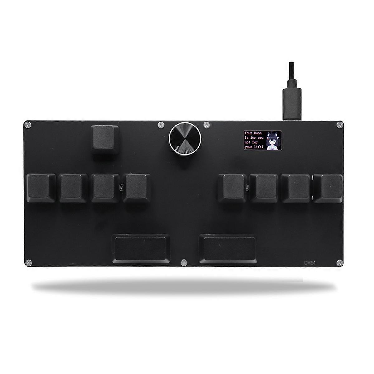 CM51 OSU Gaming Keyboard Knob Screen Copy Paste Shotcut Black