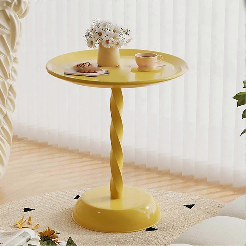 Round End Tables Modern Circle Side Table Small Round Table Living Room Bedroom Yellow