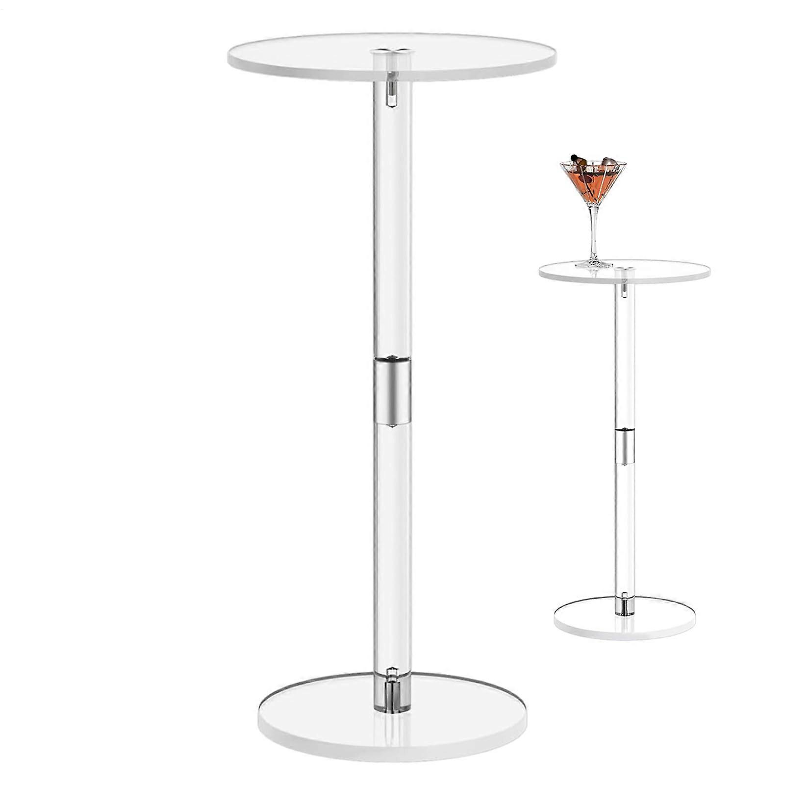 Acrylic Assistant Table Small Transparent Round Auxiliary Table For Drinks Modern Clear Acrylic Side Table