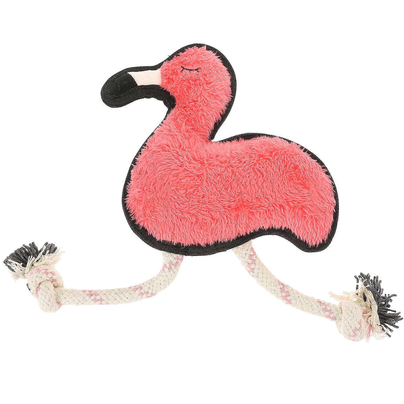 Plush Flamingo Squeaky Dog Toy for Chew Play 2Pcs Animal Toy