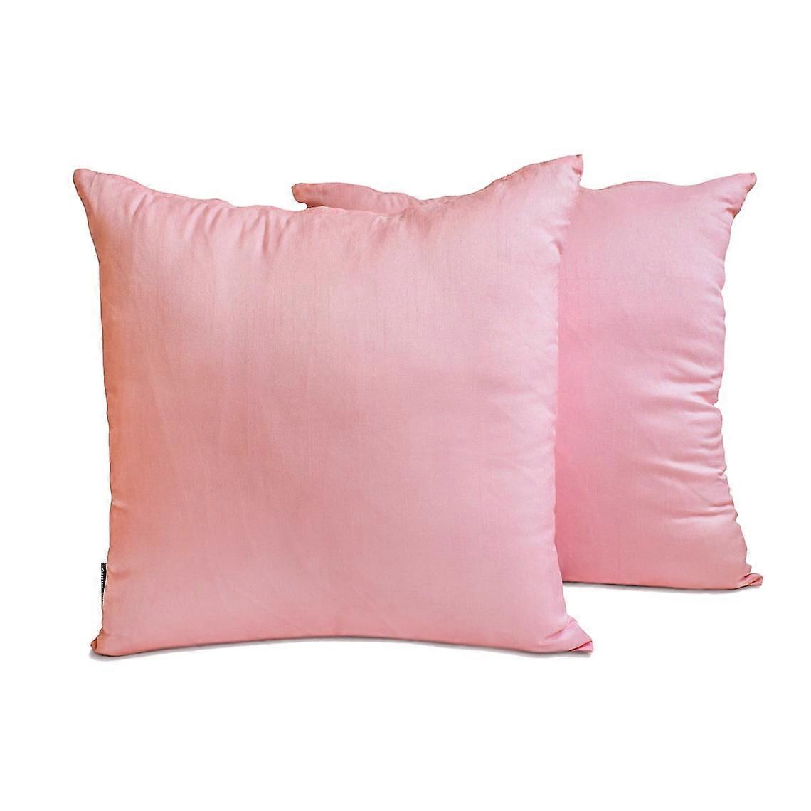 The HomeCentric Rosa Set di 2, 45x45 cm Lino Di Cotone