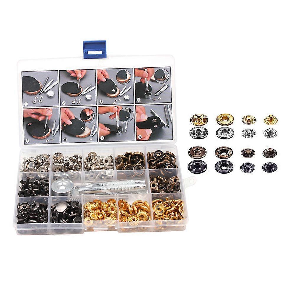 Snap Buttons Decorative Coat Buttons for Fastener 2Sets DIY Brass Material