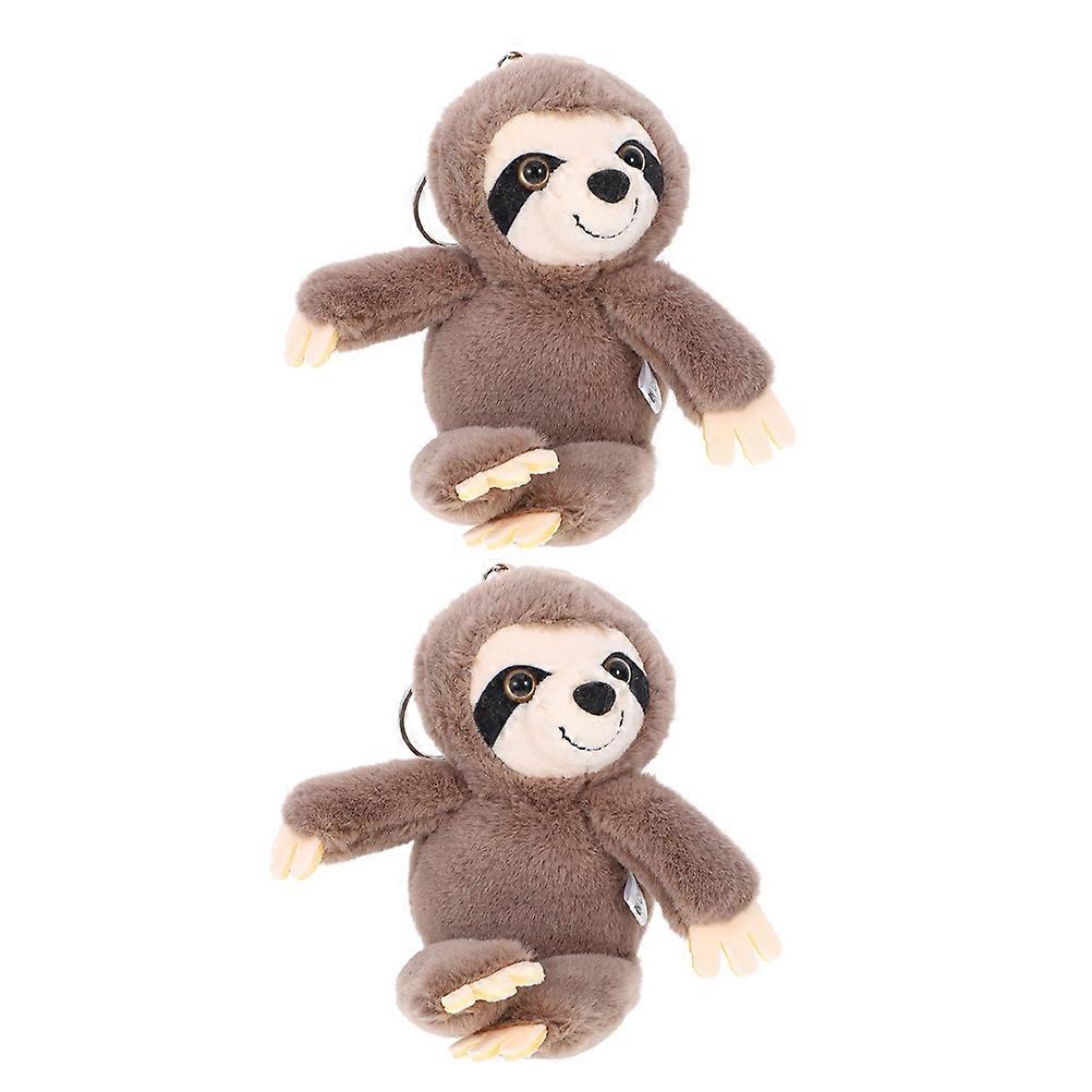 Sloth Plush Keychain Soft Accessory For Kids Animal Lovers Gift Giving 2Pack