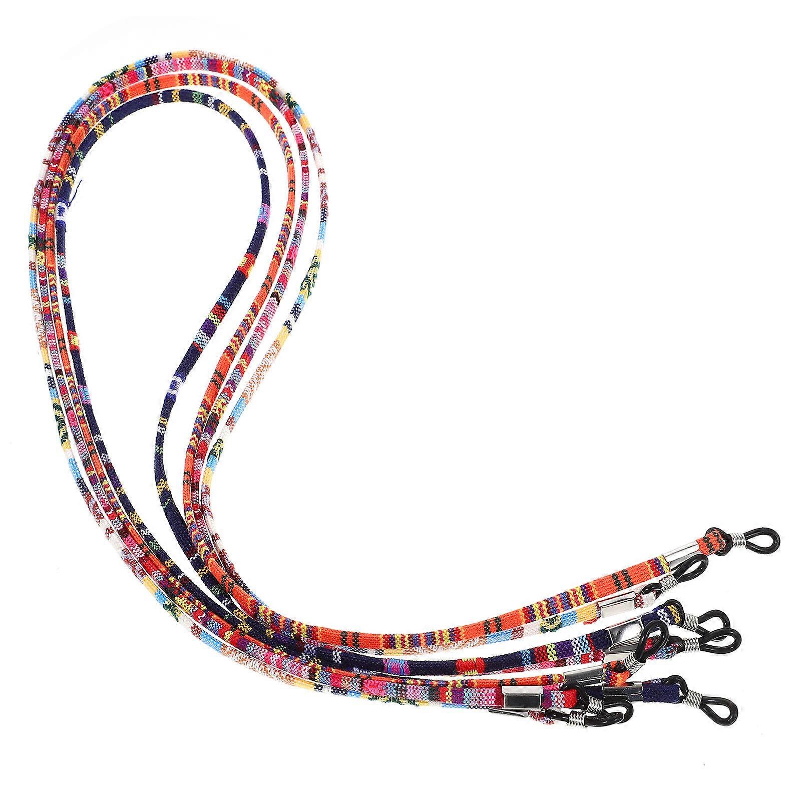 Eyeglasses Chain Cotton Wool Ethnic Style Holder for 8Pcs Mixed