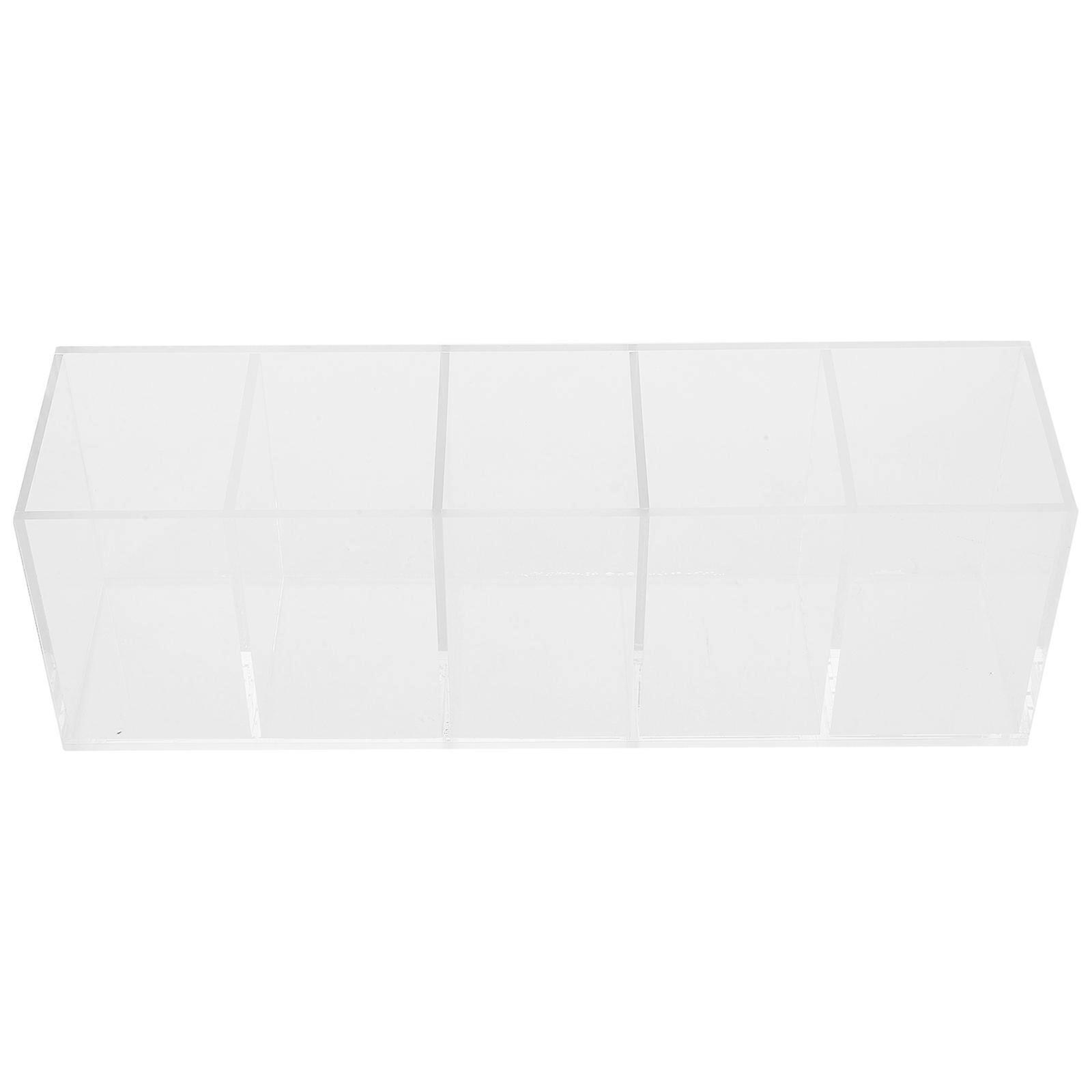 Acrylic Pen Holder for Storage 2Pcs Transparent Desktop Organizer with Compartments