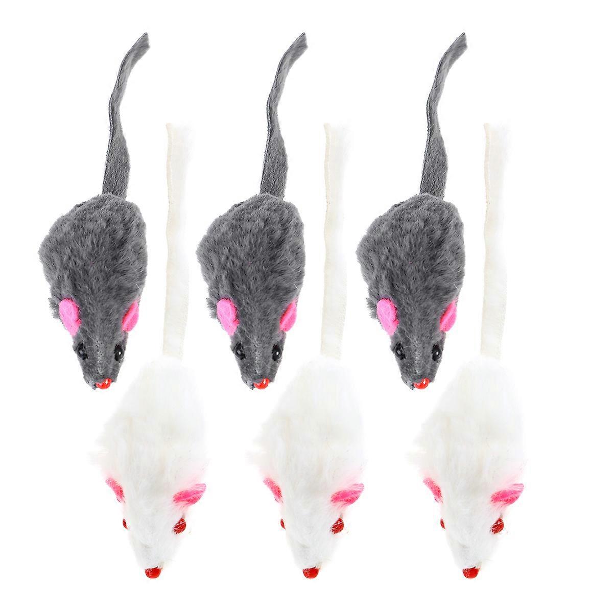 Squeaky Mouse Cat Toys Reduces Anxiety Avoid Scratching Furniture for Kitten 6Pcs