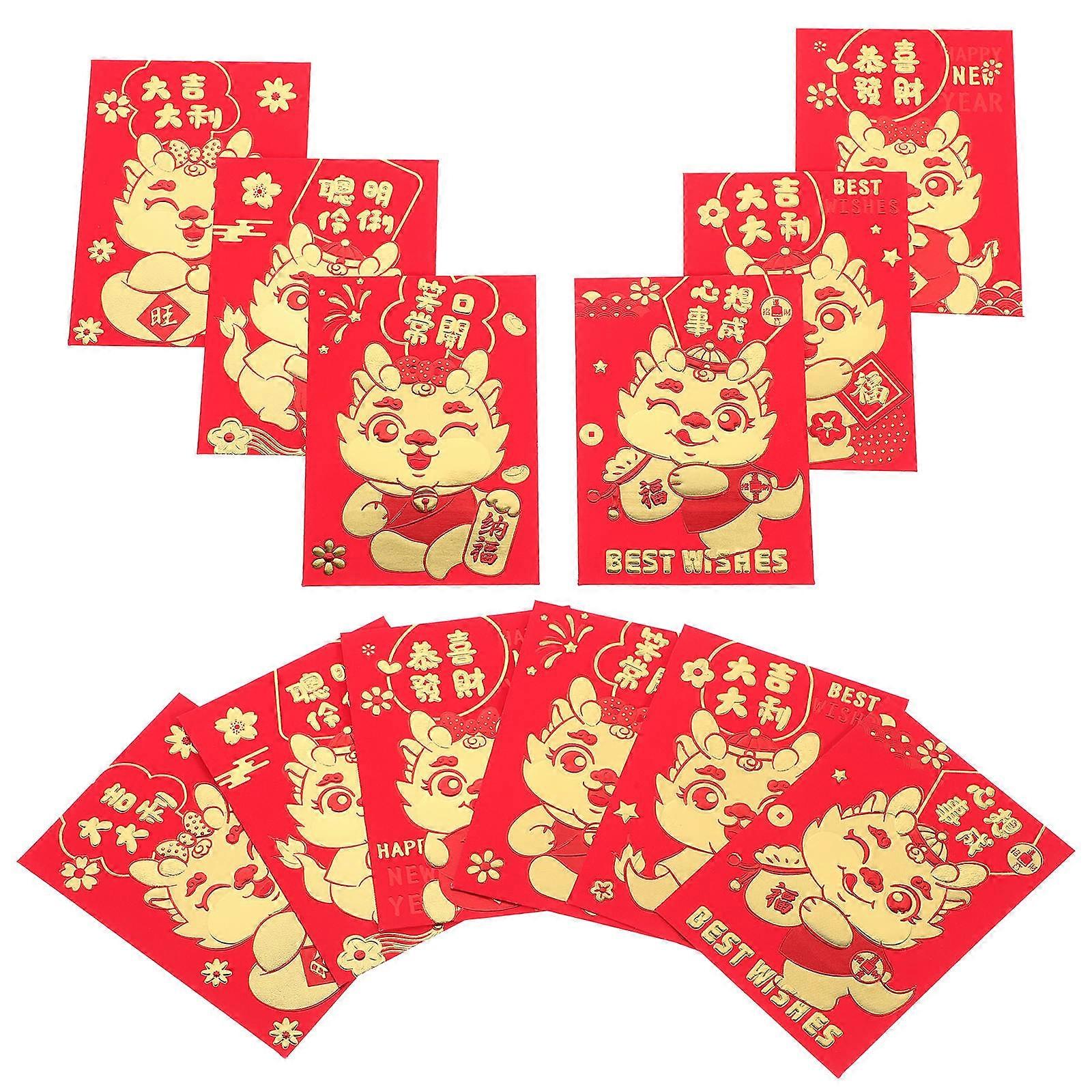 30Pcs Red Envelopes Blessing Gift for Chinese New Year Festivals with Traditional Chinese Style Design