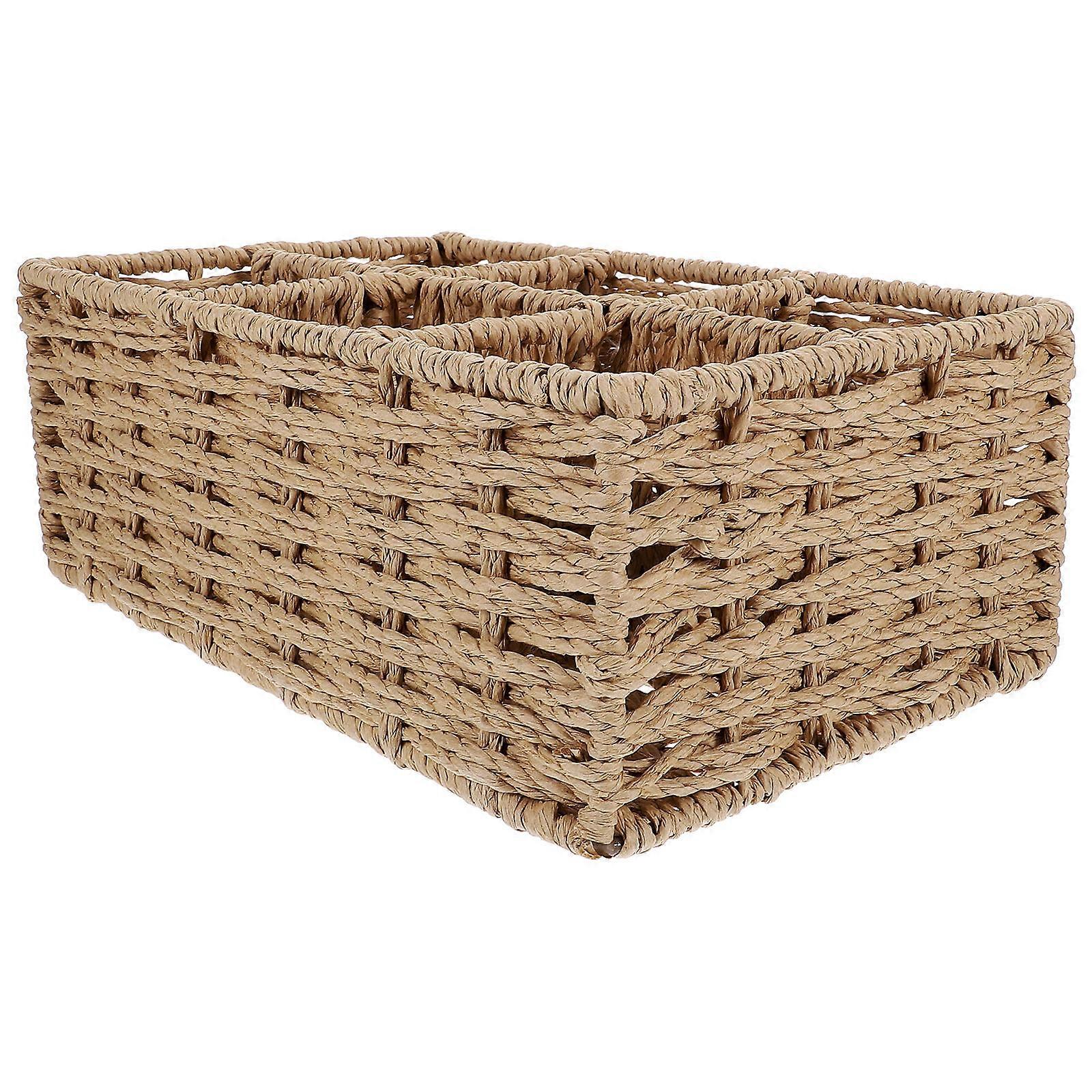 Multi-Grids Storage Box for Home Office Beige 4Pcs Sundries Holder
