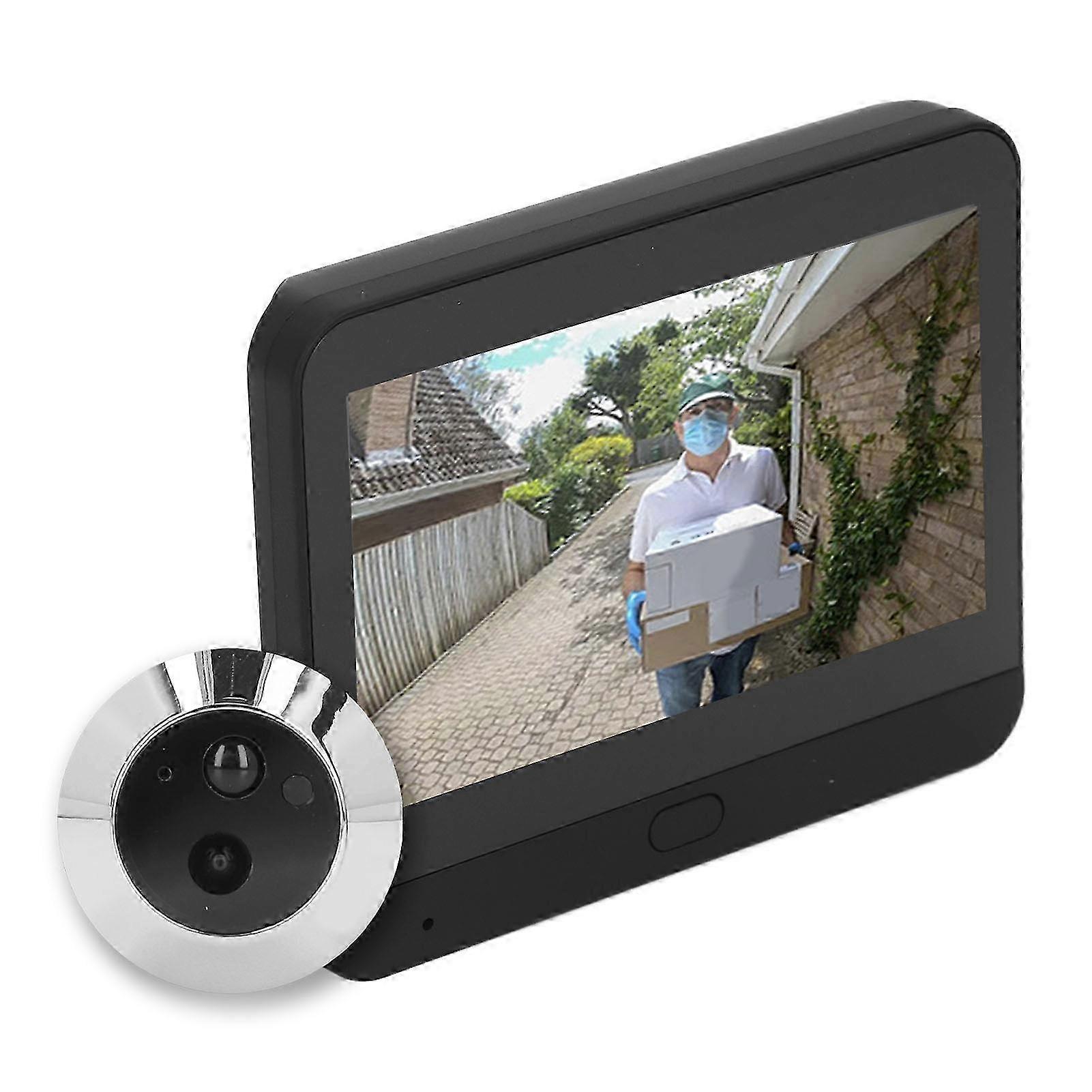 2025 4.3inch IPS LCD Screen Digital Peephole Viewer 120 Degree Wide Angle 1080P WiFi Video Intercom System with Night Vision Motion Detection Black