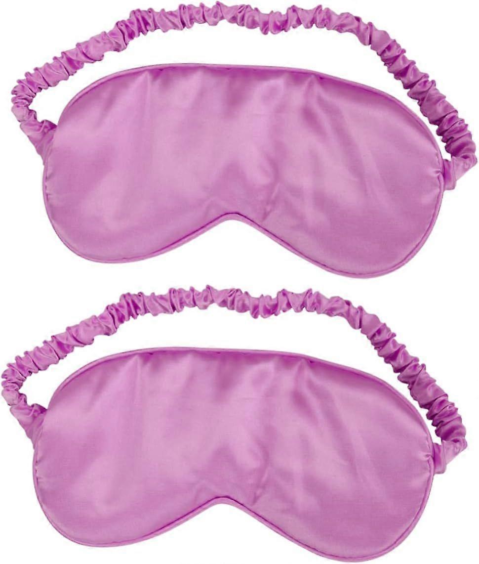 2Pcs Silk Sleep Mask with Head Strap Soft Shading Eye Mask for Comforta