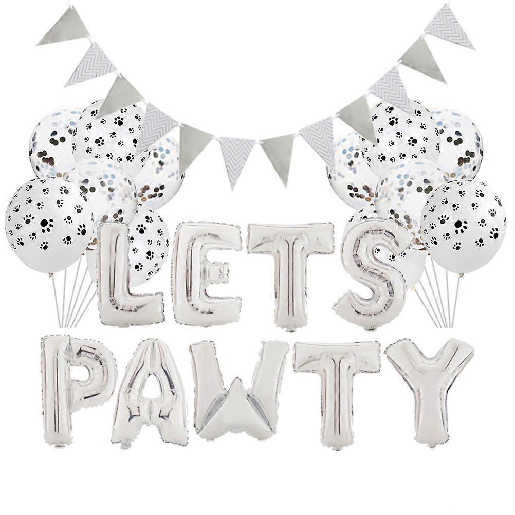 Pet Party Lets Pawty Balloon Set for Decoration with Claw Printed Balloons 1Pcs