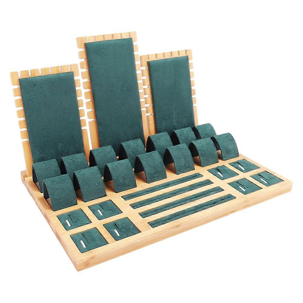 Espositore per gioielli in bambù per collane e orecchini