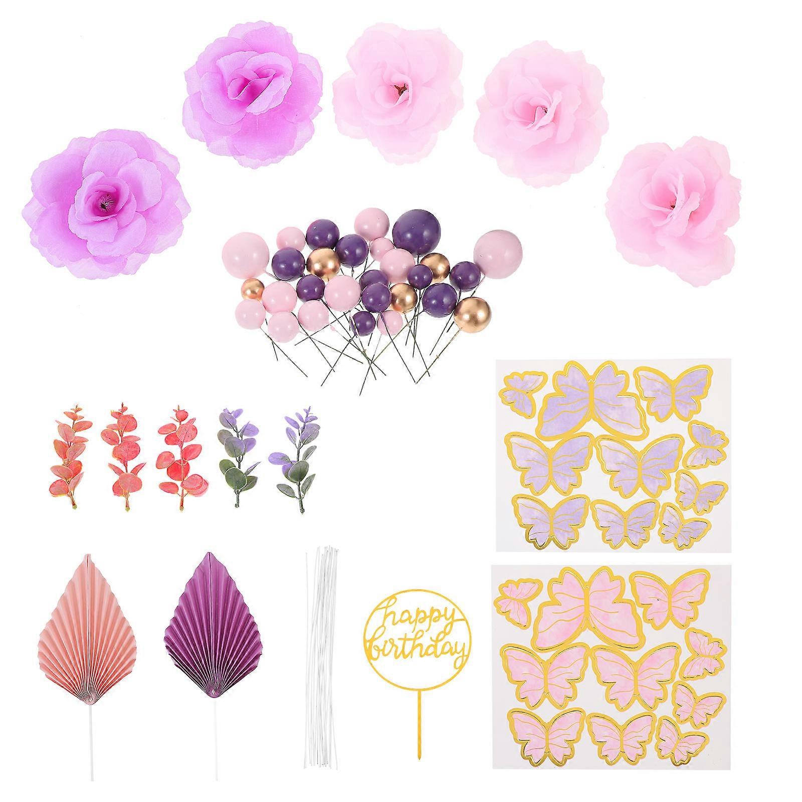 Violet Butterfly Cake Toppers Ideal For Birthday Celebrations With Attractive Design 2 Sets